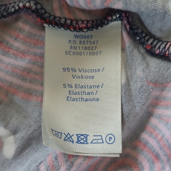 Boden Pink, Red, & Navy Groovy Floral Knit Wrap Top - Size 6 - Picture 5 of 6